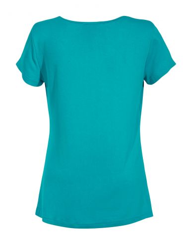 Camiseta 95% viscosa 5% elastano patch mangas cortas 