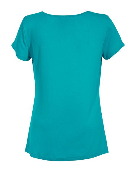 Camiseta 95% viscosa 5% elastano patch mangas cortas 