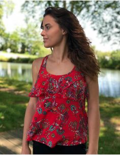 Camiseta 96% poliester 4% elastano sin mangas estampado rock