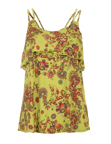 Camiseta 96% poliester 4% elastano sin mangas estampado rock