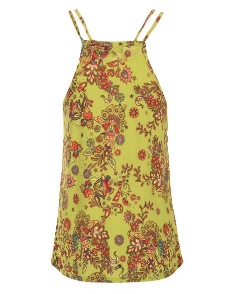 Camiseta 96% poliester 4% elastano sin mangas estampado rock