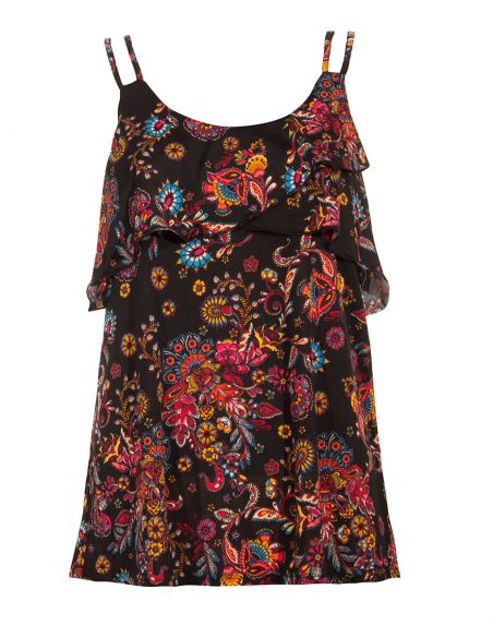 Camiseta 96% poliester 4% elastano sin mangas estampado rock