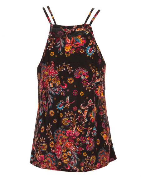 Camiseta 96% poliester 4% elastano sin mangas estampado rock