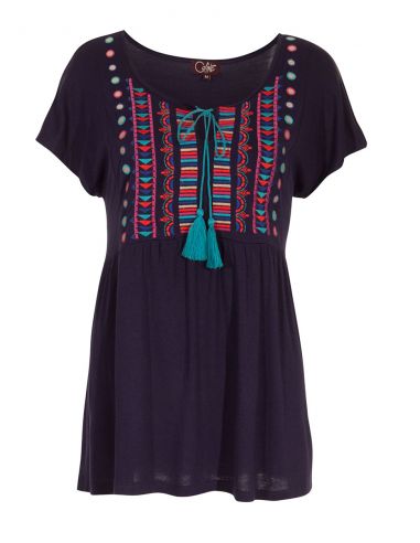 Camiseta 95% viscosa 5% elastano bordado