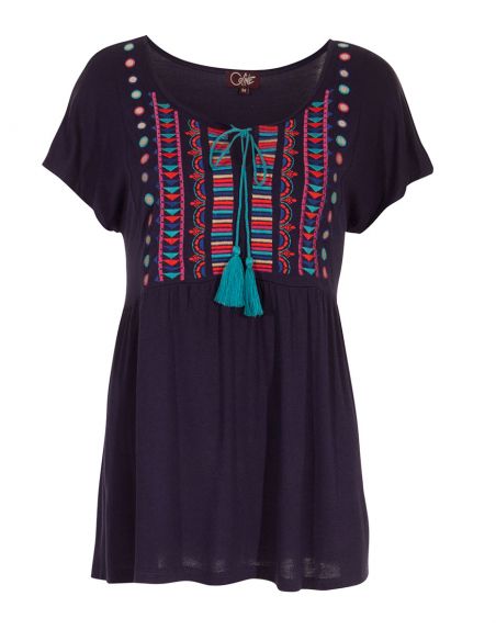 Camiseta 95% viscosa 5% elastano bordado