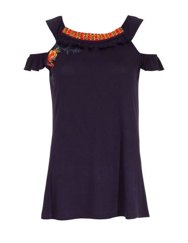 Camiseta 95% viscosa 5% elastano sin mangas estampado