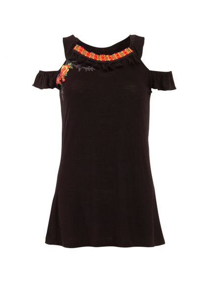 Camiseta 95% viscosa 5% elastano sin mangas estampado