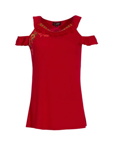 Camiseta 95% viscosa 5% elastano sin mangas estampado