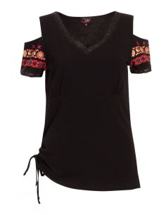 Camiseta 97% algodon 3% elastano mangas hombros desnudos 2