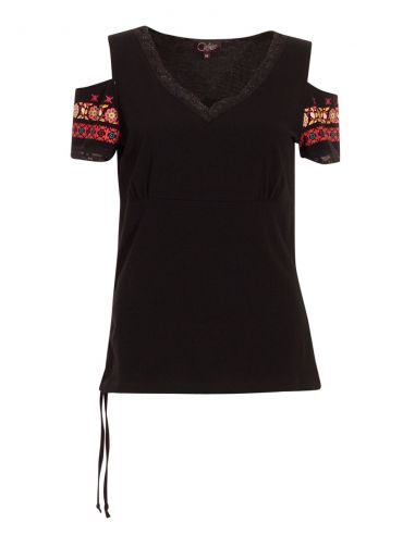 Camiseta 97% algodon 3% elastano mangas hombros desnudos