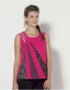 Camiseta 97% algodon 3% elastano sin mangas 2 estampados