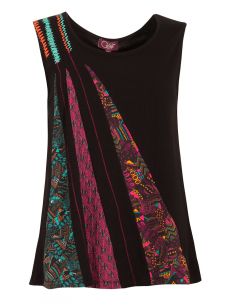 Camiseta 97% algodon 3% elastano sin mangas 2 estampados 2