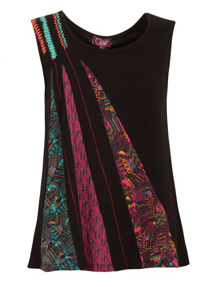 Camiseta 97% algodon 3% elastano sin mangas 2 estampados