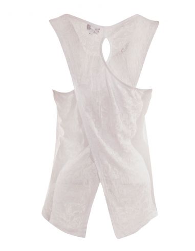 Camiseta 60% algodon 40% poliester devore con estampado sin mangas 