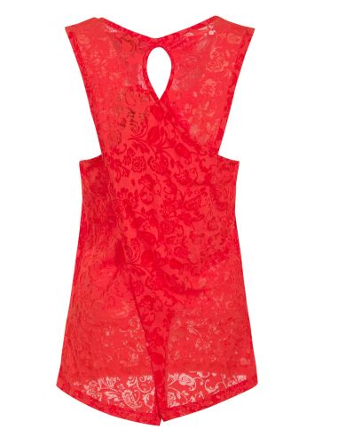 Camiseta 60% algodon 40% poliester devore con estampado sin mangas 