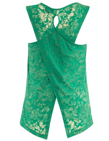 Camiseta 60% algodon 40% poliester devore con estampado sin mangas 