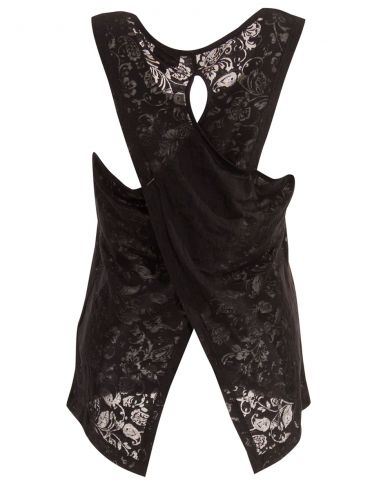 Camiseta 60% algodon 40% poliester devore con estampado sin mangas 