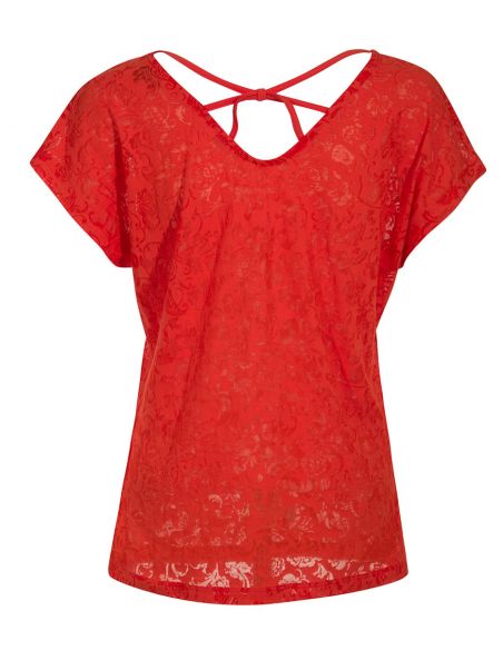 Camiseta 60% algodon 40% poliester devore con estampado mangas cortas 