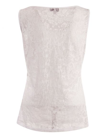 Camiseta 60% algodon 40% poliester devore sin mangas