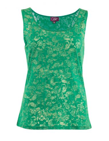 Camiseta 60% algodon 40% poliester devore sin mangas