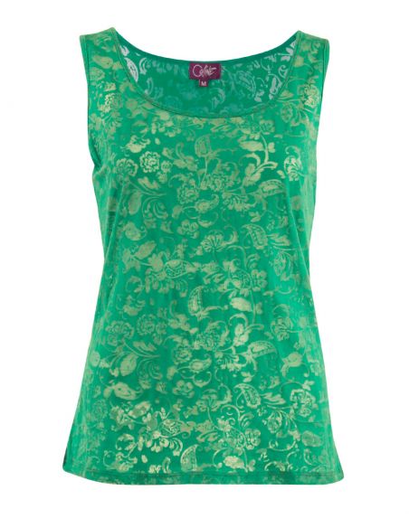 Camiseta 60% algodon 40% poliester devore sin mangas