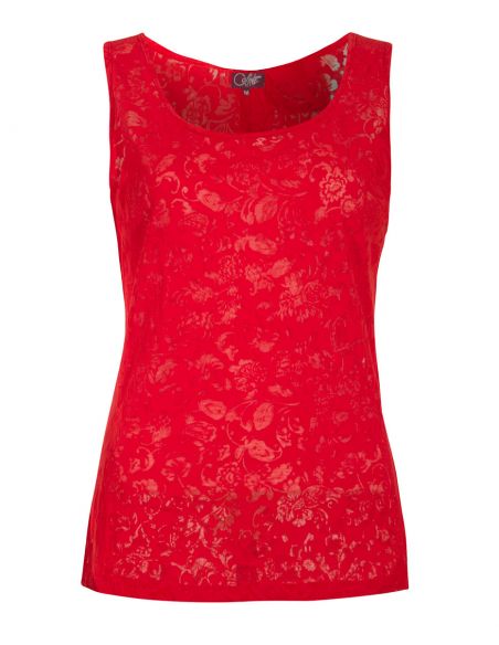 Camiseta 60% algodon 40% poliester devore sin mangas