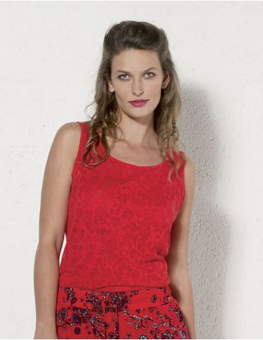 Camiseta 60% algodon 40% poliester devore sin mangas