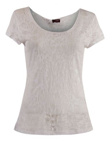 Camiseta 60% algodon 40% poliester devore mangas cortas