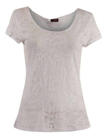 Camiseta 60% algodon 40% poliester devore mangas cortas