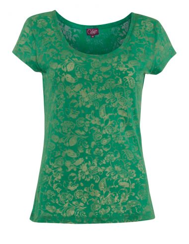 Camiseta 60% algodon 40% poliester devore mangas cortas