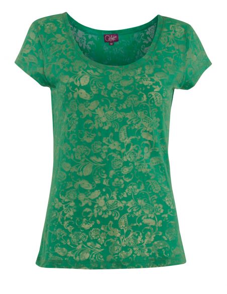 Camiseta 60% algodon 40% poliester devore mangas cortas