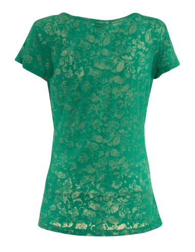 Camiseta 60% algodon 40% poliester devore mangas cortas