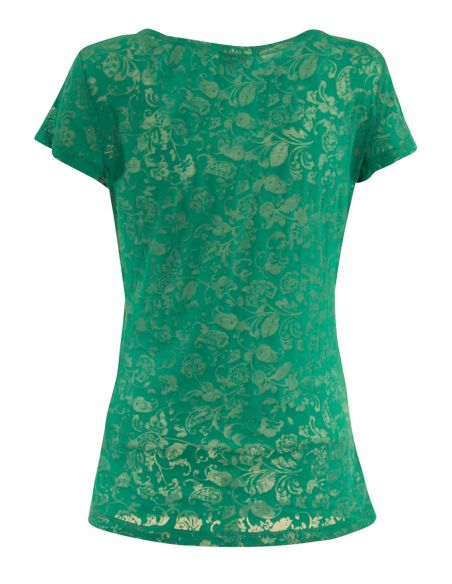 Camiseta 60% algodon 40% poliester devore mangas cortas