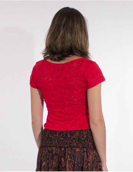 Camiseta 60% algodon 40% poliester devore mangas cortas