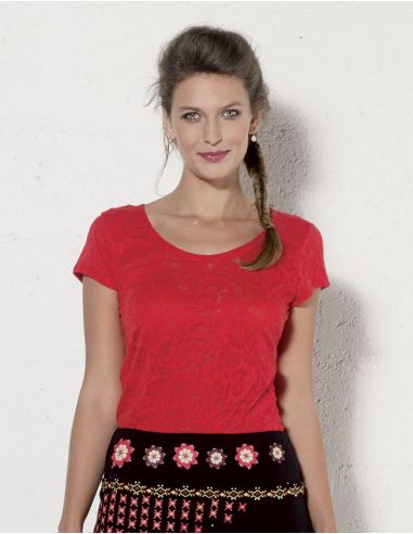 Camiseta 60% algodon 40% poliester devore mangas cortas