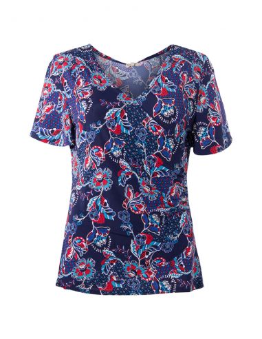 Camiseta 96% poliester 4% elastano mangas cortas estampado miel