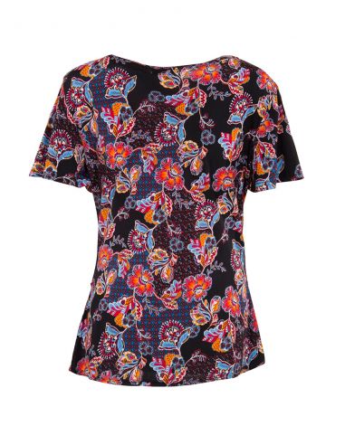 Camiseta 96% poliester 4% elastano mangas cortas estampado miel