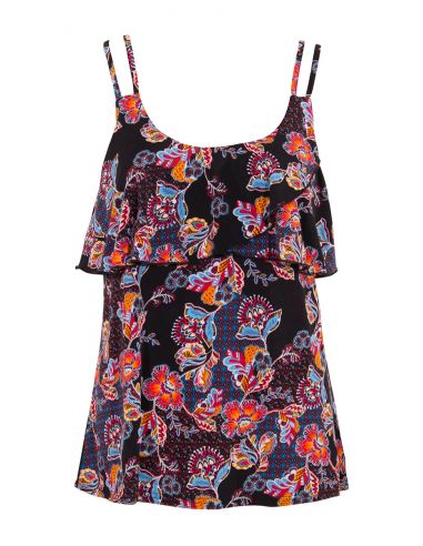 Camiseta 96% poliester 4% elastano sin mangas estampado miel