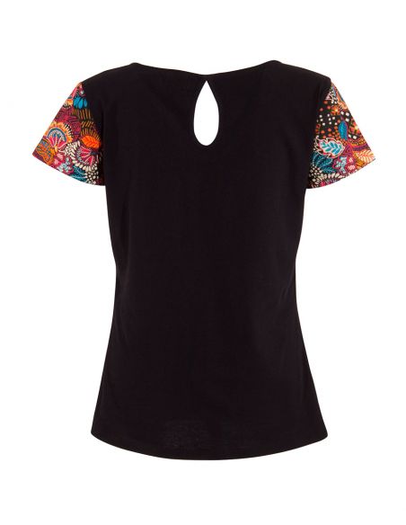 Camiseta 97% algodon 3% elastano mangas cortas estampado malaga