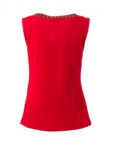 Camiseta 97% algodon 3% elastano sin mangas con patchs