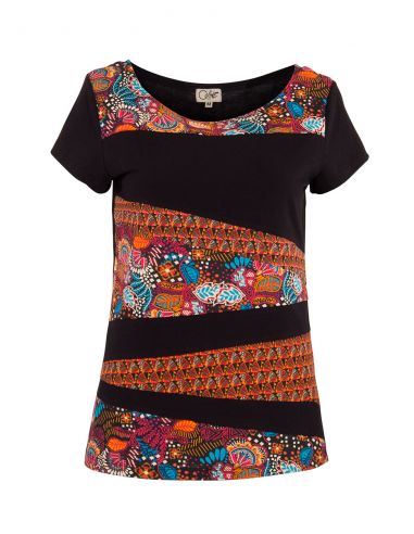 Camiseta 97% algodon 3% elastano mangas cortas con patchs