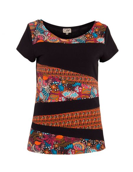 Camiseta 97% algodon 3% elastano mangas cortas con patchs