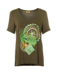 Camiseta 95% viscosa 5% elastano mangas cortas con patchs 2