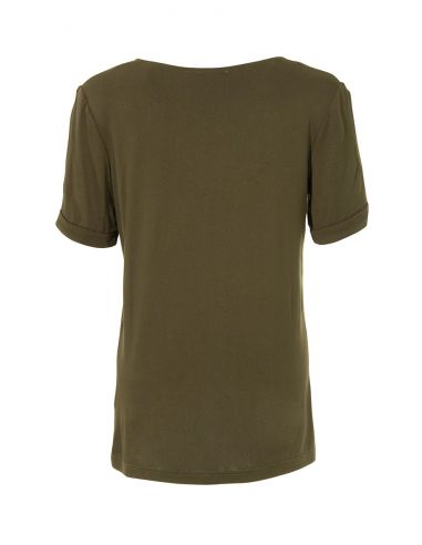 Camiseta 95% viscosa 5% elastano mangas cortas con patchs