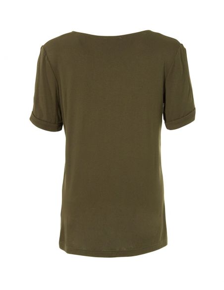 Camiseta 95% viscosa 5% elastano mangas cortas con patchs