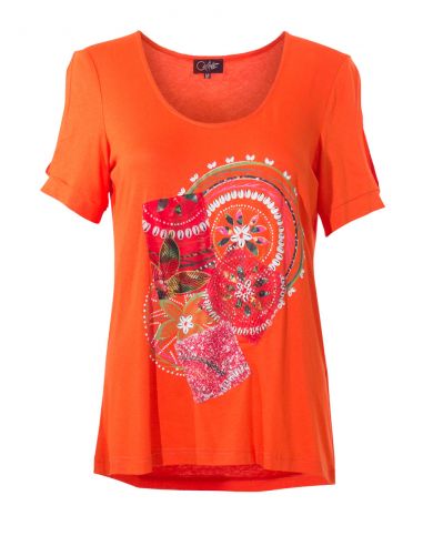 Camiseta 95% viscosa 5% elastano mangas cortas con patchs