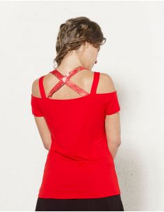 Camiseta 95% viscosa 5% elastano tirantes con patchs 2