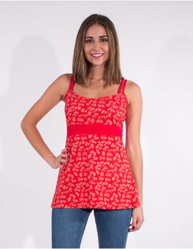 Camiseta 97% algodon 3% elastano tirantes estampado eclat