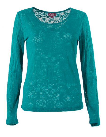 Camiseta 60% algodon 40% poliester devore cuello redondo