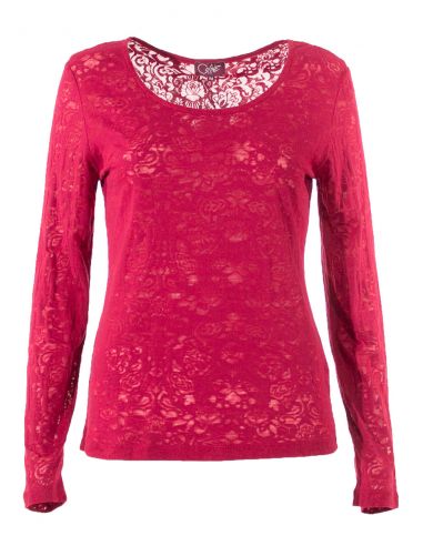 Camiseta 60% algodon 40% poliester devore cuello redondo